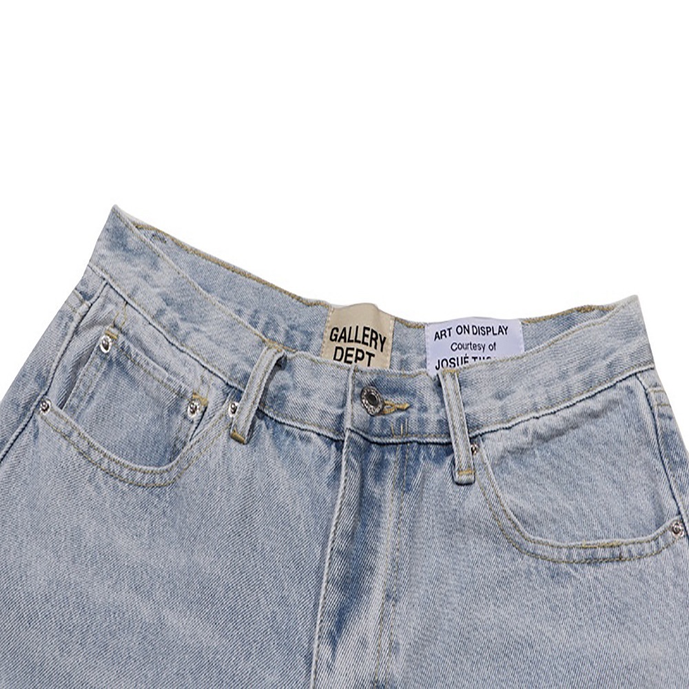 Gallery Dept Patchwork Flared Pants Light Blue De… - image 3